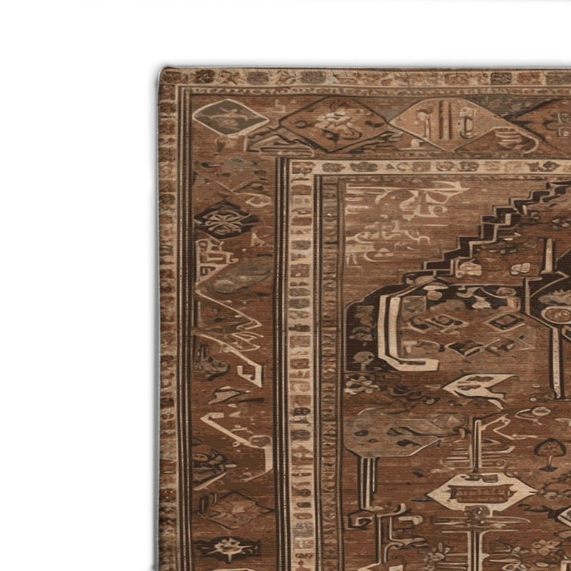 Tapis turc intérieur et extérieur brun, Rectangulaire 2 pi x 3 pi
