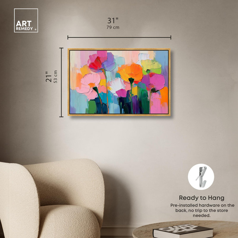 Art, art floral et art abstrait, Cadre doré, H 20 po x l 30 po