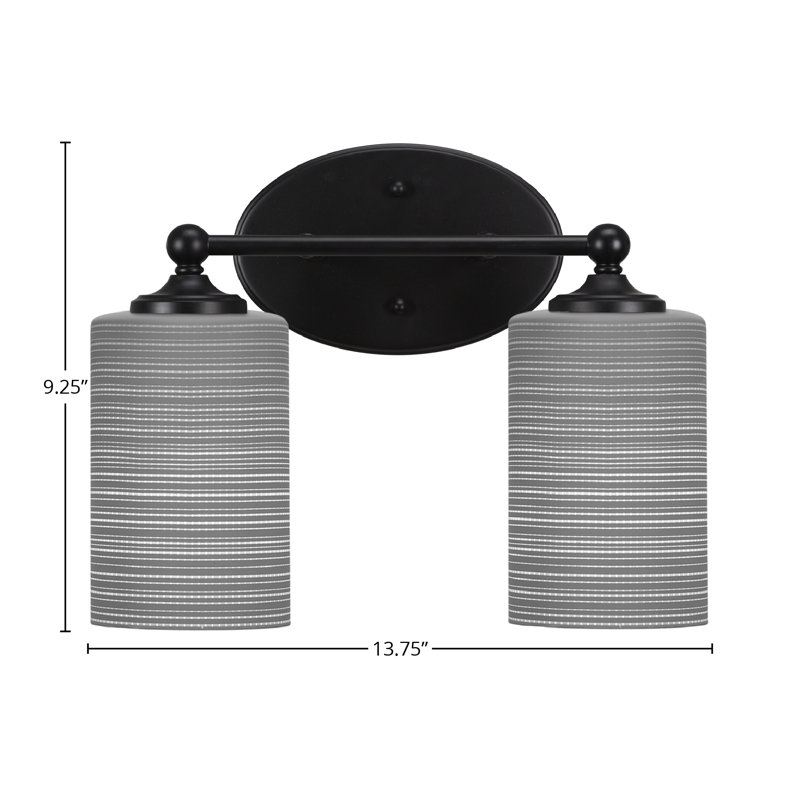 Barre d'éclairage de salle de bain Aitkens, Noir mat, 2