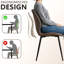 Dining Chairs - Contemporary Dining Chair - Comfortable Linen Dining Chairs - Metal Legs-264935828-246724160