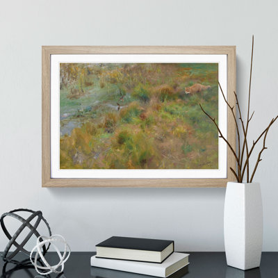 Fox Watching the Ducks by Bruno Liljefors - Picture Frame Painting