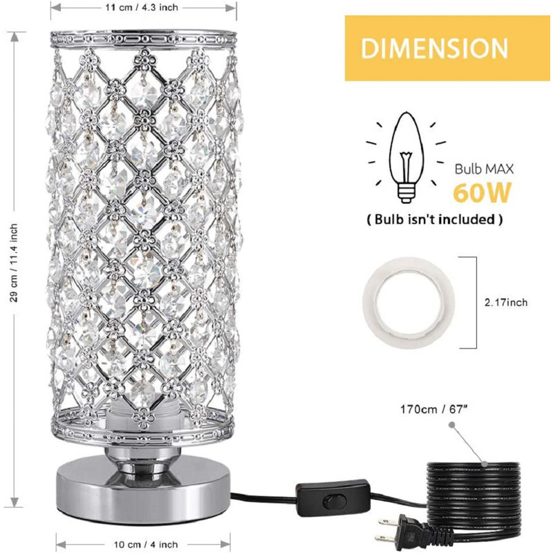 Ensemble de lampes de table 11,4 "argent