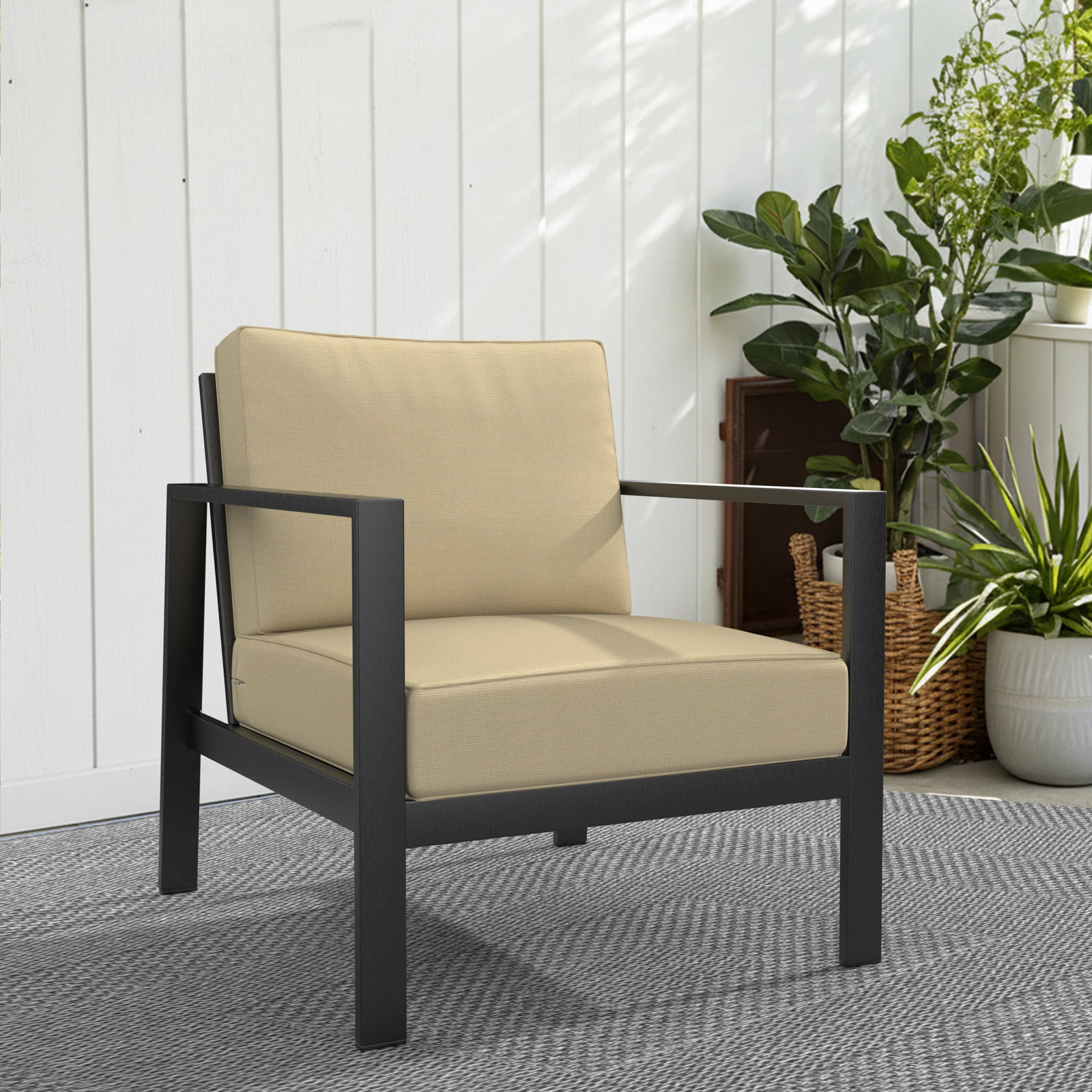 Lani 25" Sunbrella® Seat and Back Cushion, Antique Beige Sunbrella® Canvas