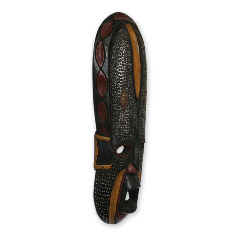 NOVICA Handmade Akan Beauty Ghanaian Wood Mask