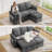Ebern Designs 81" Convertible L Shaped Couch Sofa Sleeper With Reversible Chaise With Storage And Side Pockets-649564502