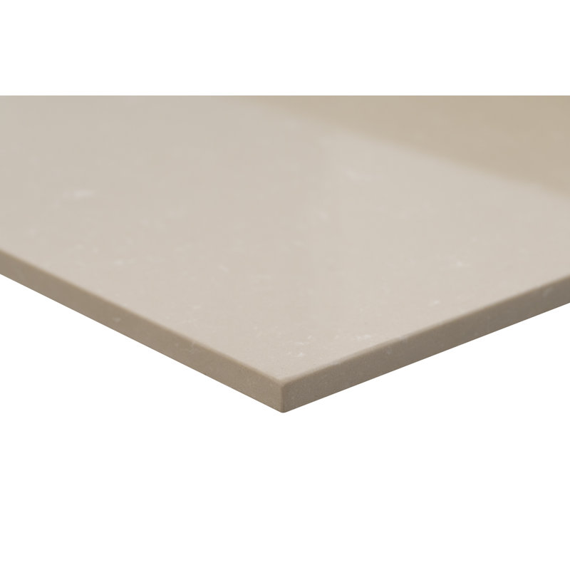 Cosmic Sand 61" Beige Engineered Marble Vanity Top with White Rectangular Sink