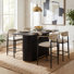 Ensemble de bar 5 pièces Kyra avec tabourets décoratifs Mid-Century