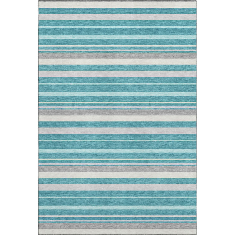 Premium Machine Washable Prisco Teal Rug