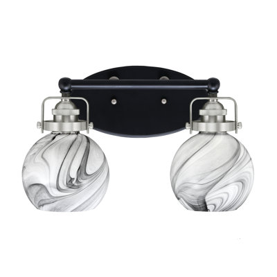 Easton 2 Light Bath Bar With 5.75" Onyx Swirl Glass