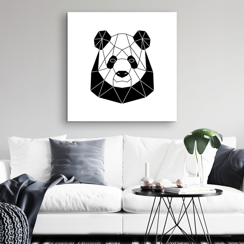 Geometric panda - 32"x32" art on canvas