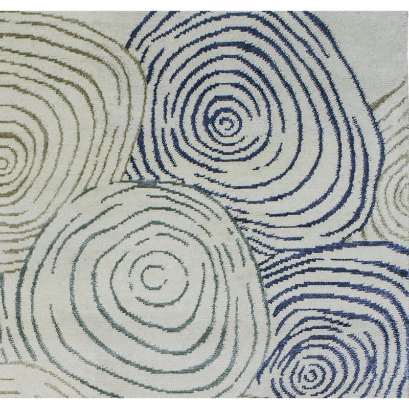 Handmade Wool Area Rug, Rectangle 6' x 9'