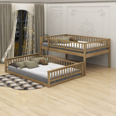 Queen Over Queen Bunk Bed With Ladder