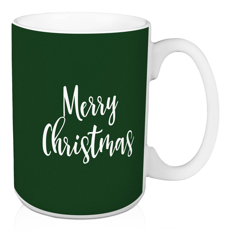 Grande tasse à café merry christmas Guin, Vert foncé