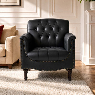 Enoks Tufted Leather Armchair