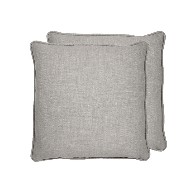 Seattle Polyester/Linen Reversible Throw Pillow, Light Gray, 24" x 24"