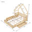 Lit plateforme charmant avec garde-corps et deux tiroirs de rangement, rangement pratique et familial-988602742