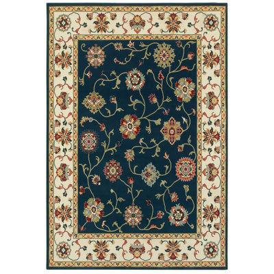 Tapis bleu sarcelle / ivoire Greenwich