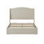 Lit de rangement rembourré Oakley avec vérin à gaz, lin crème, grand-130462167