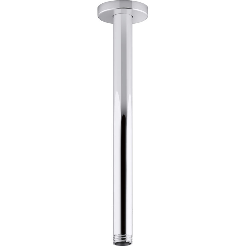 Statement 12 in. Ceiling-Mount Single-Function Rainhead Arm And Flange, Polished Chrome