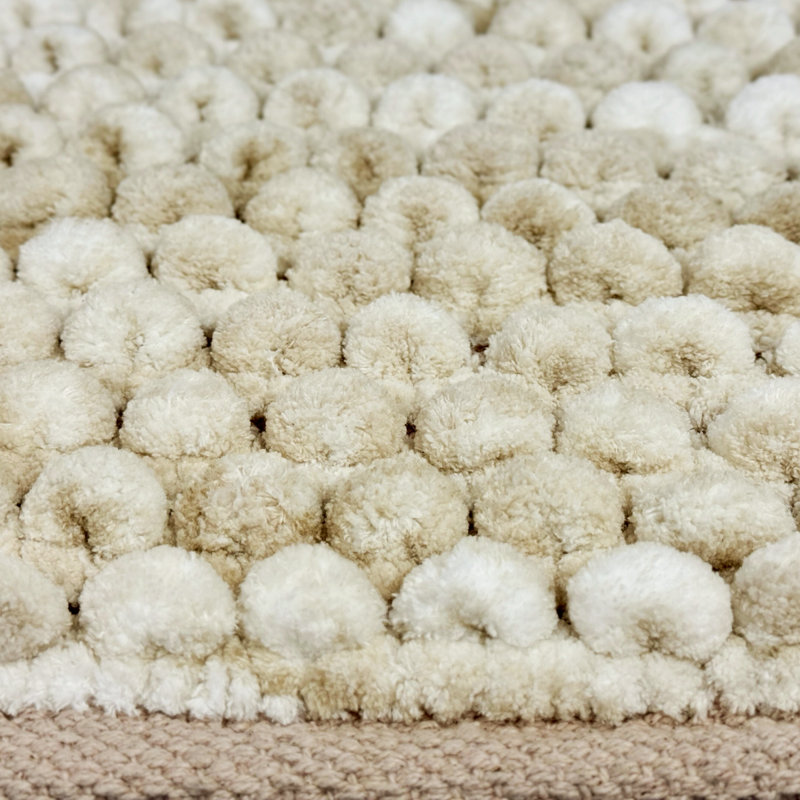 Rumia Cotton Blend Non-Slip Contour Mat, Beige