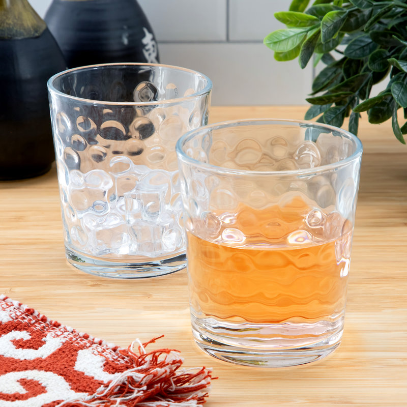 Gibson Home 12 Piece 13.5 Ounce Embossed Glass Double Old Fashion Set