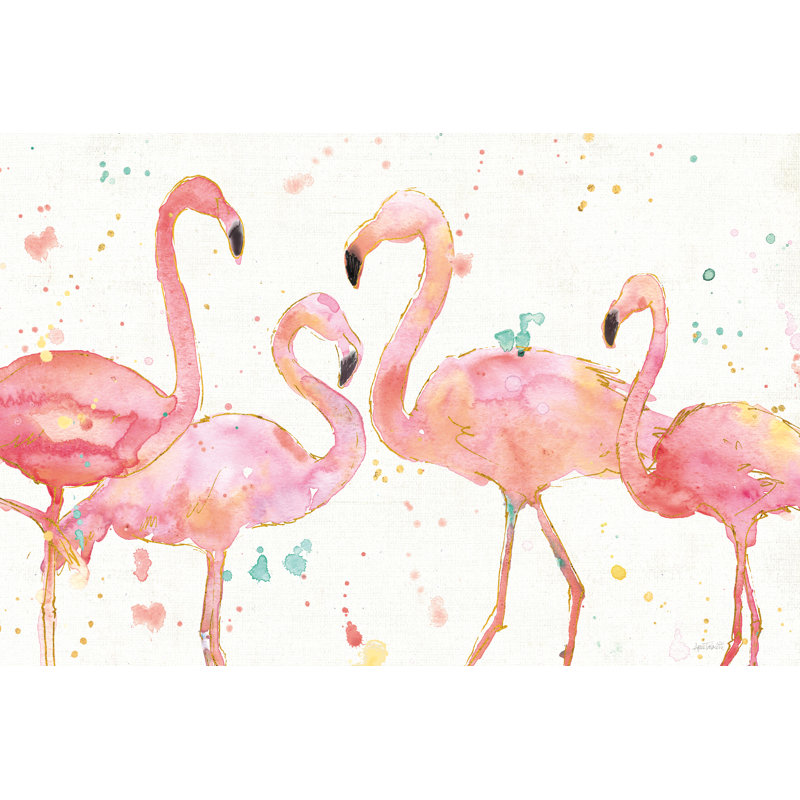 Flamingo Fever I by Anne Tavoletti - Wrapped Canvas Painting, 51cm H x 76cm W