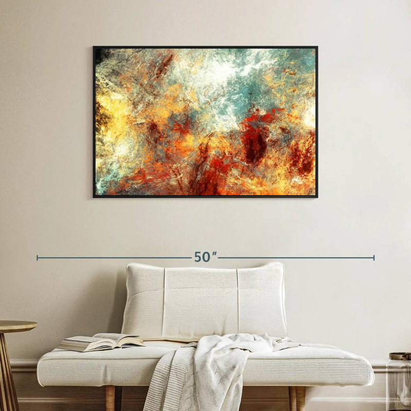 Frozen Fire Madiun, Cadre flottant noir, 40 po x 27 po