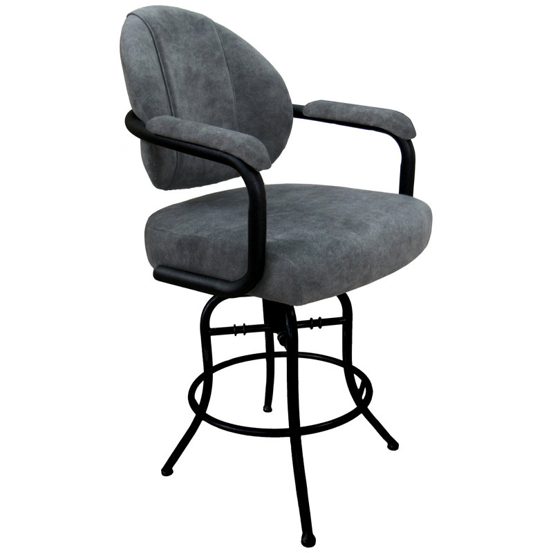 Tabouret de bar pivotant et inclinable en métal 26 po ou 30 po Dahlstrom - M-70, Noir, Gris anthracite Outlier