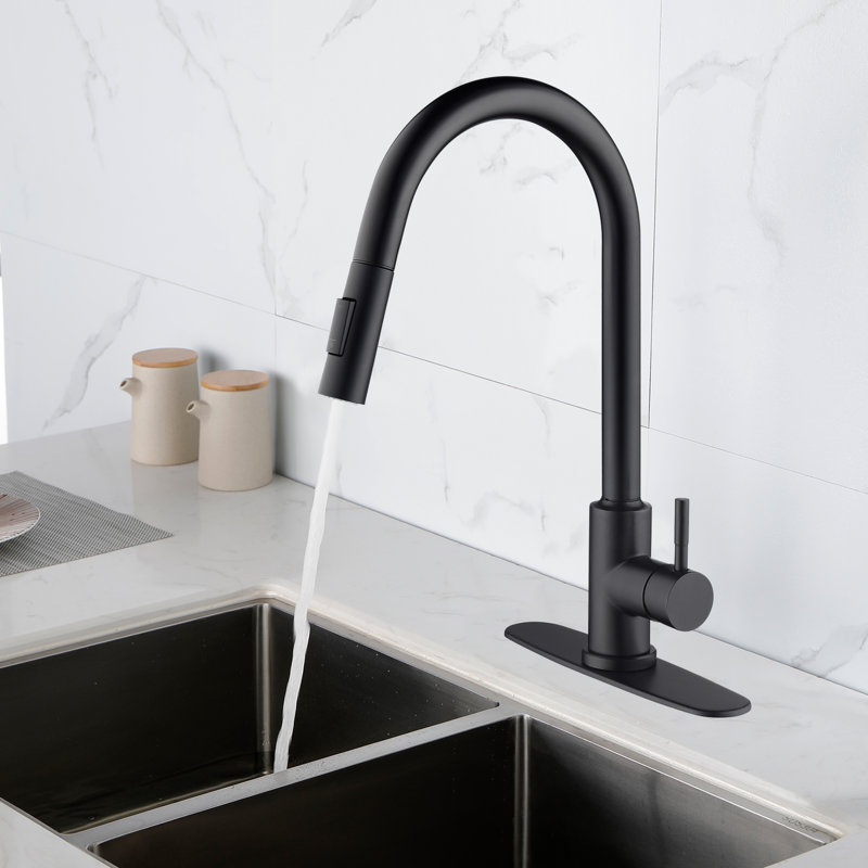 Naiyafly Pull Out Touch Kitchen Faucet, Matte Black