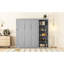 Grand lit mural gris avec tablettes, idéal pour les petits appartements, lit pliable, construction compacte, matelas à lattes flexibles, pratique et élégant