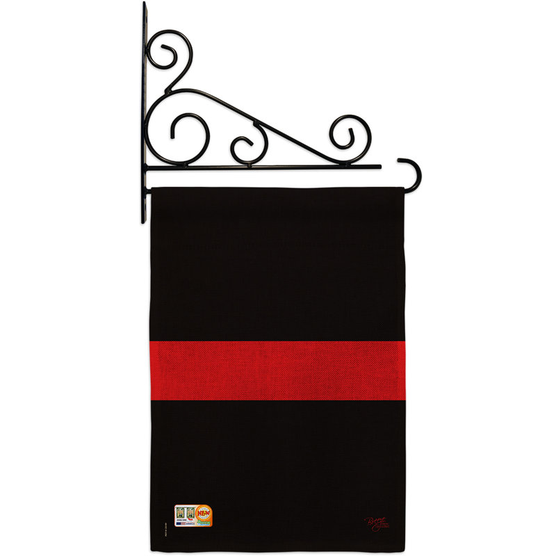 Polyester à 2 côtés 19 x 13 po ensemble de drapeau, Noir / Rouge