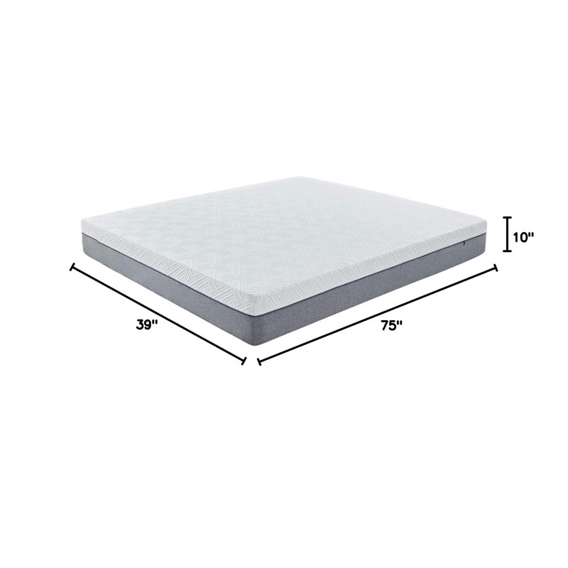 Matelas, mousse viscoélastique grise pour une nuit fraîche et soulagement de la pression, sensation de peluche moyenne avec isolant de mouvement