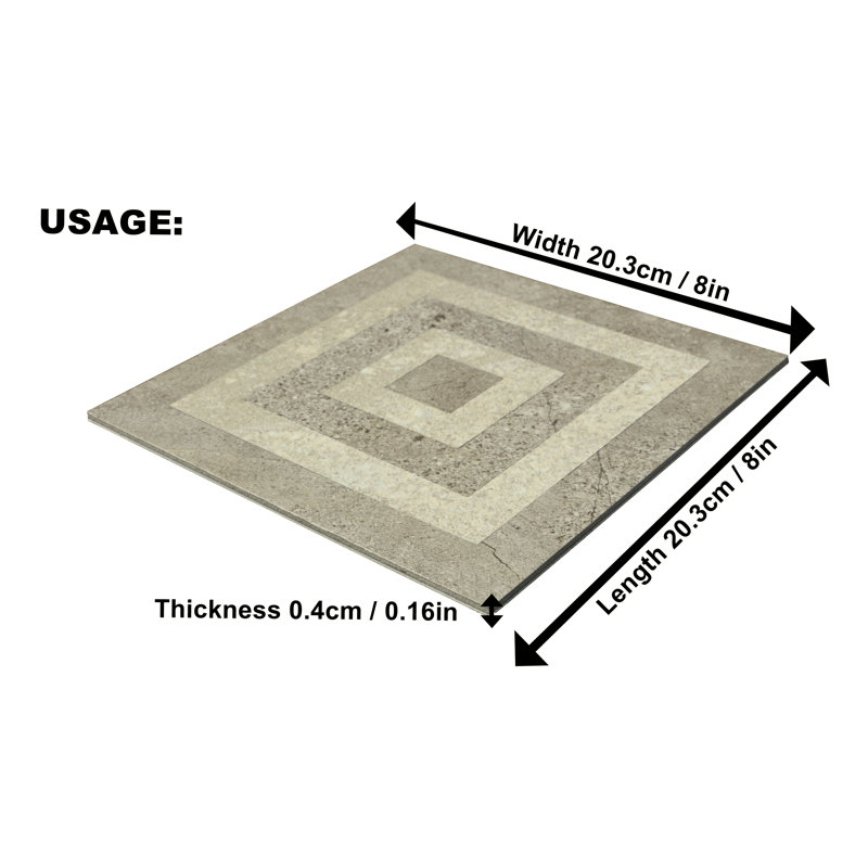 Carreau de mosaïque auto-adhésif en pierre 8 po x 8 po, Mélange beige