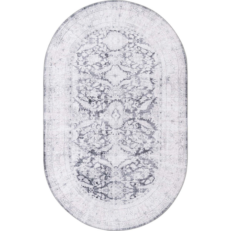 Heyde Chenille Oriental Indoor Rug, Oval 5' x 8'