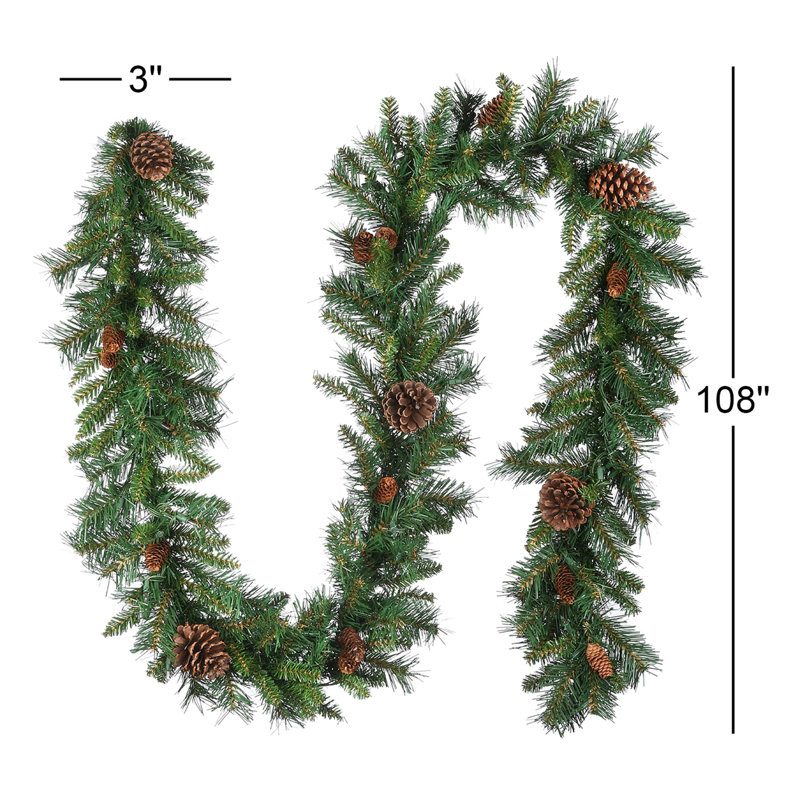 9ft. Pine Cone Garland with Clear Lights