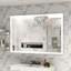Miroir de salle de bain surdimensionné à DEL - fixation murale, 3 modes de couleur et cadre en aluminium, grand miroir mural décoratif pour les espaces de salle de bain