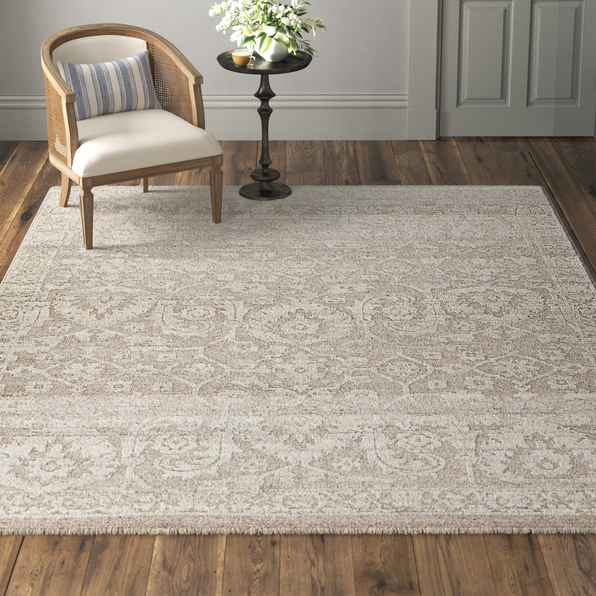 Collinston Handmade Taupe Rug, Rectangle 10' x 14'