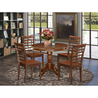 Schipper 4 - Person Rubberwood Solid Wood Dining Set