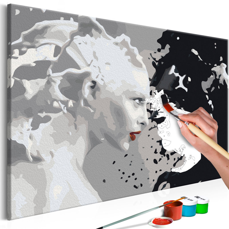 Ensemble de peinture par numéros - noir et blanc