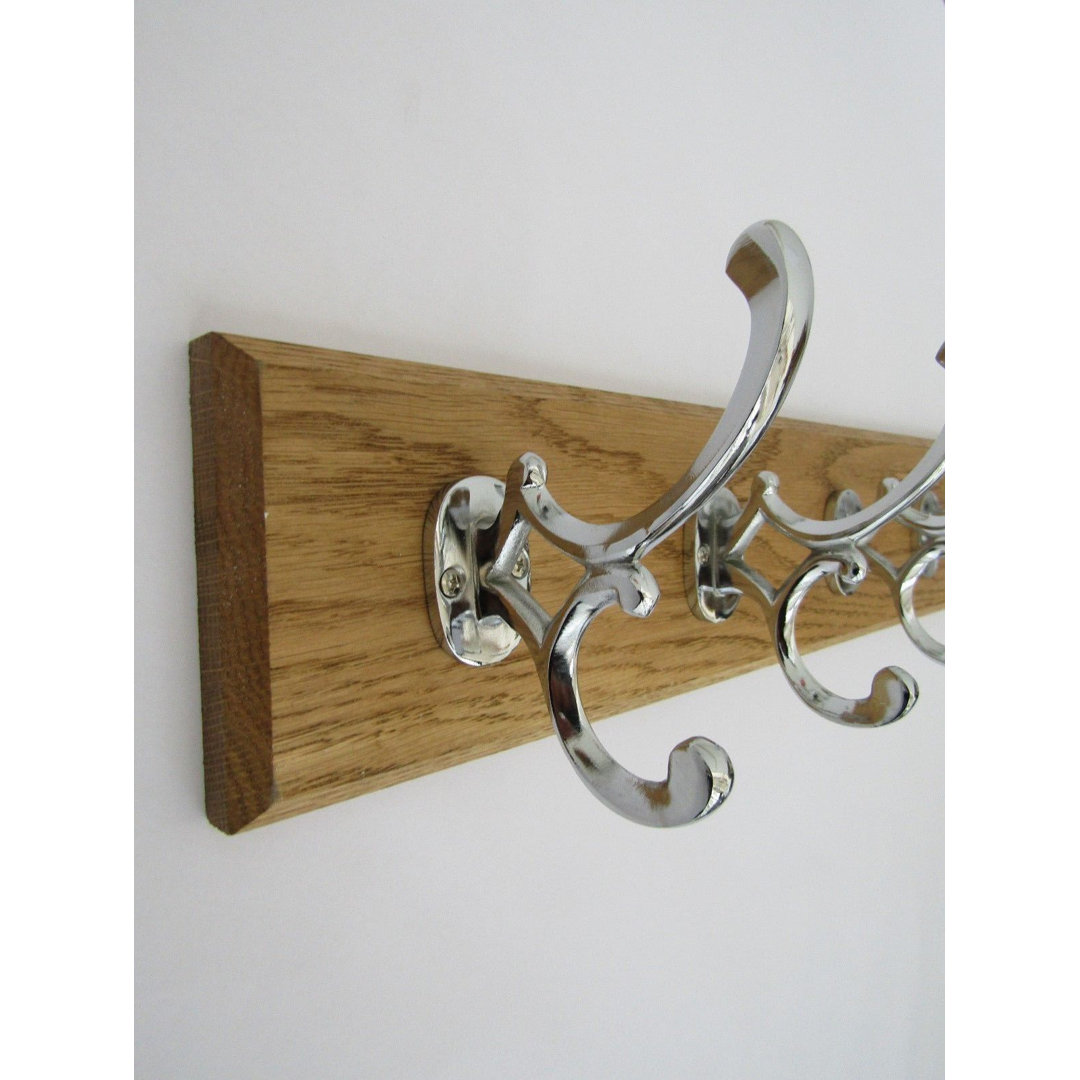 Solid Wood 9 - Hook Wall Mounted Coat Rack