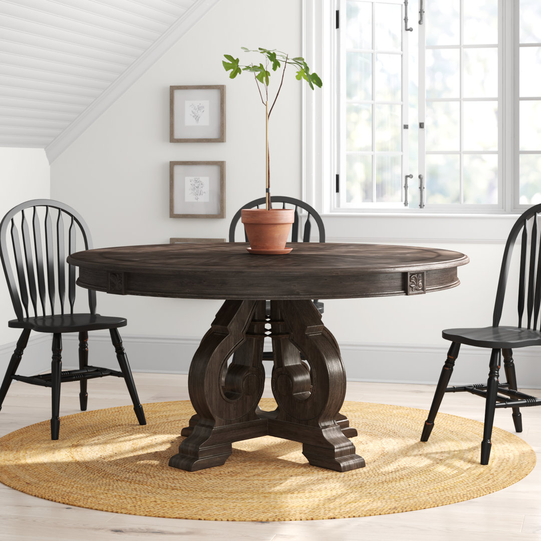 Everly 60" Pedestal Dining Table Laurel Foundry Modern Farmhouse® Table Top 