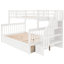 Lit superposé blanc avec rangement pour draps et cadre de chambre confortable-341242543
