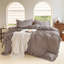 Ensemble de housse de couette à volants Gingham, ensemble de housse d'édredon à carreaux en microfibre prélavée-126276598-126276605