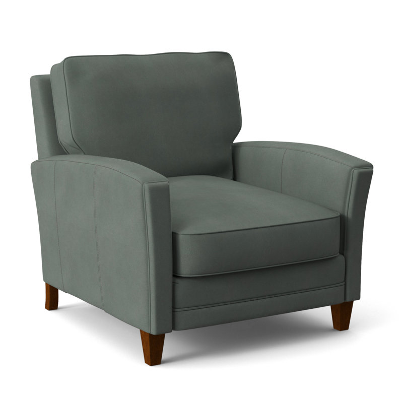 Zion Armchair, New Classiques, Aline Light Gray Stonewash Genuine Leather