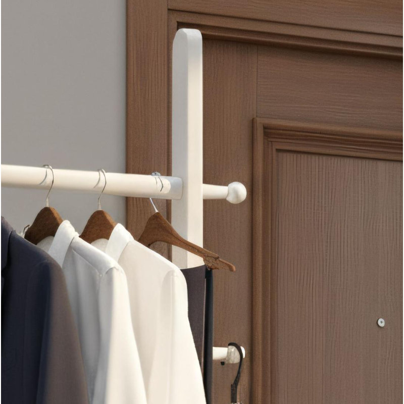 Strong Load-Bearing Capacity White Floor-Standing Coat Rack. Compact Design, Extremely Sturdy, Suitable For Small Spaces Like Bedrooms And Entryways.