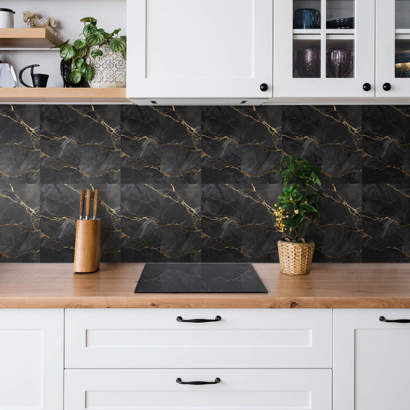 Charteris 30cm x 30cm PVC Mosaic Tile in Black