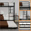 Lit superposé en fer carré durable avec des rails de sécurité, un look minimaliste moderne, idéal pour une chambre d'enfant, une chambre d'amis ou un espace commun, un assemblage facile et une performance durable-1435270385-1435270388