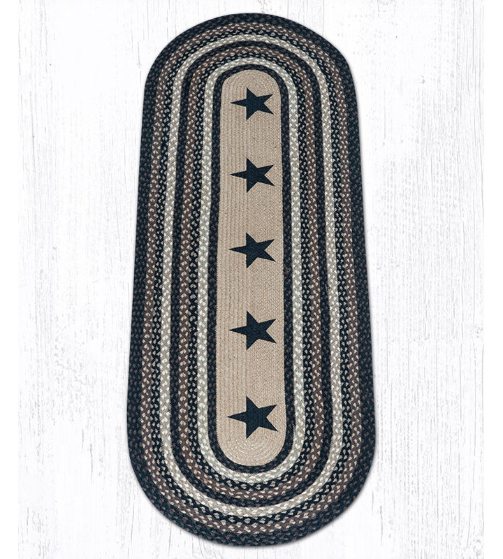  OP-313 - Étoile ovale noire 2 pi x 6 pi, Blue/Grey
