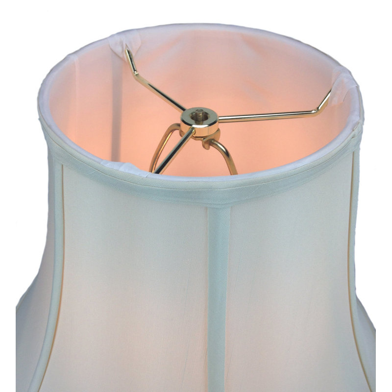 Abat-jour cloche en soie/chantoung de 15 po (araignée) beige