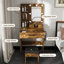 Table de coiffeuse avec miroir et lumières DEL réglables, prise de courant, support pour sèche-cheveux et tabouret - Coiffeuse compacte pour petites chambres à coucher (rétro)-76182277